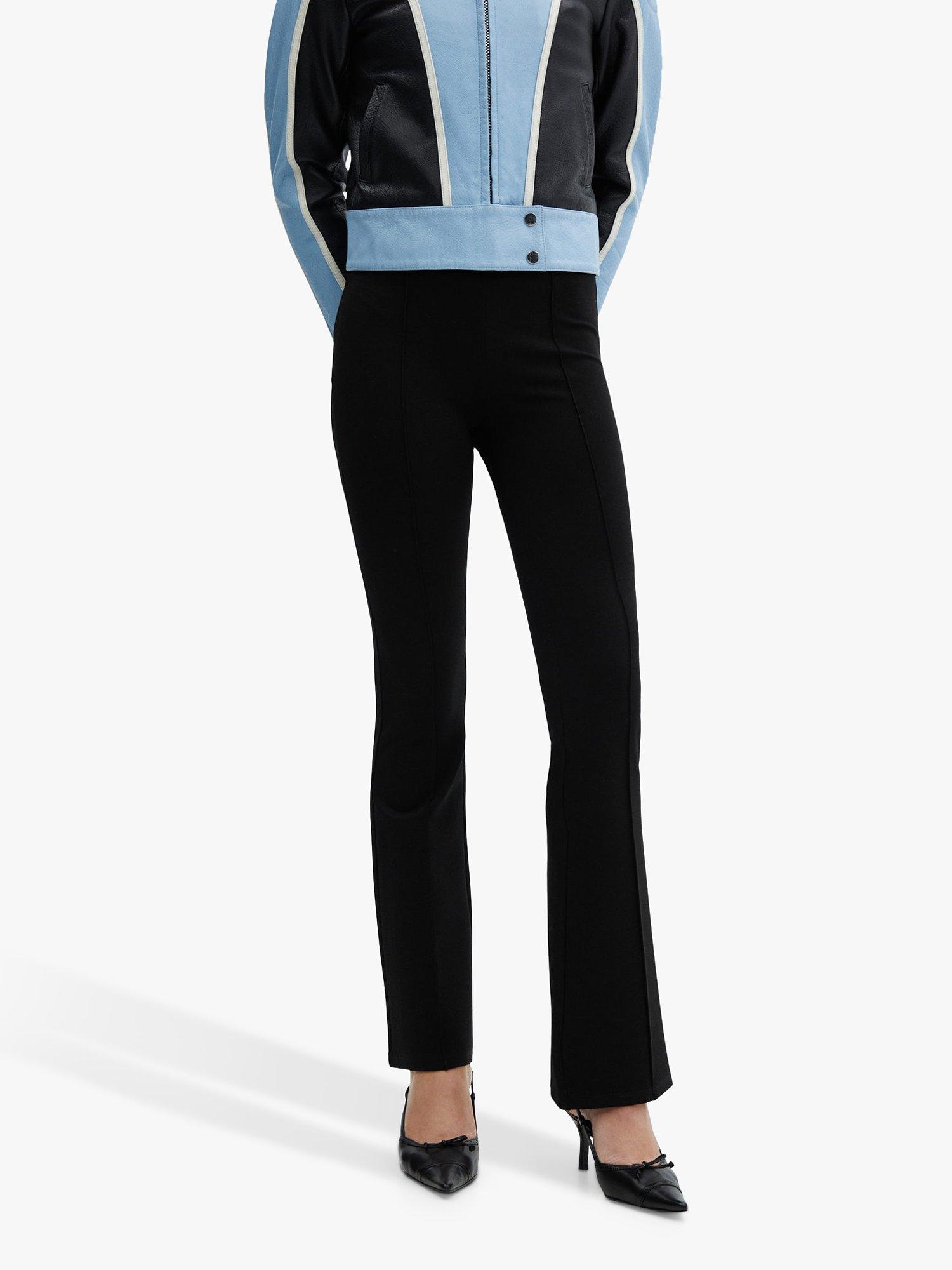 Mango Delfin Pull-On Bootcut Trousers, Black