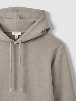 Reiss Fabien Long Sleeve Interlock Hoodie - view 2, Taupe