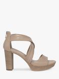 NeroGiardini Leather Heeled Sandals, Beige