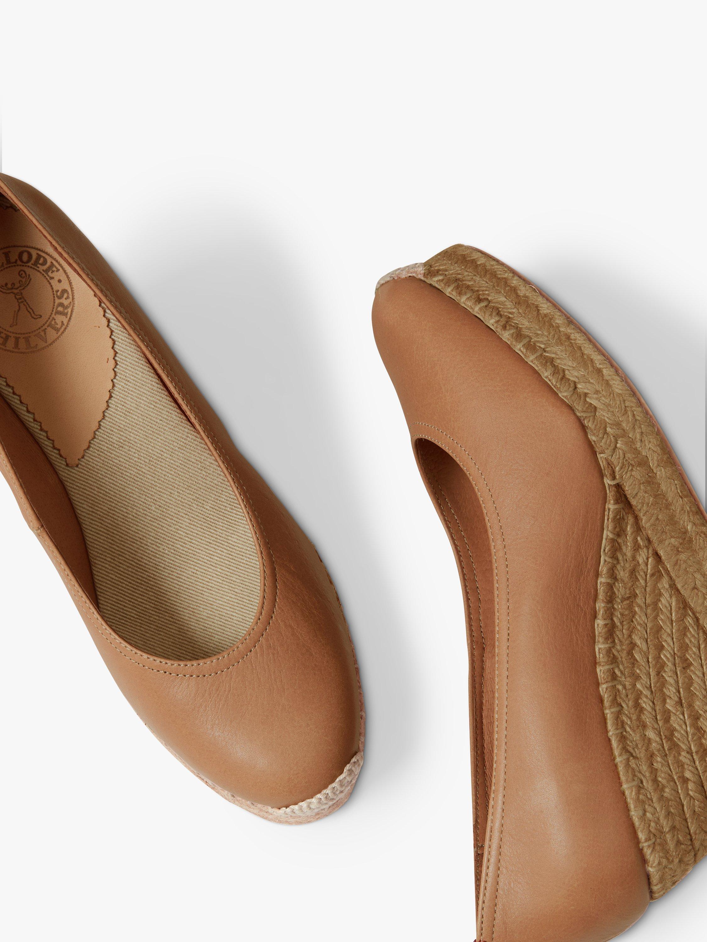Product image 2 of 5, which shows Penelope Chilvers Scoop Court Espadrille Shoes, Tan, 7