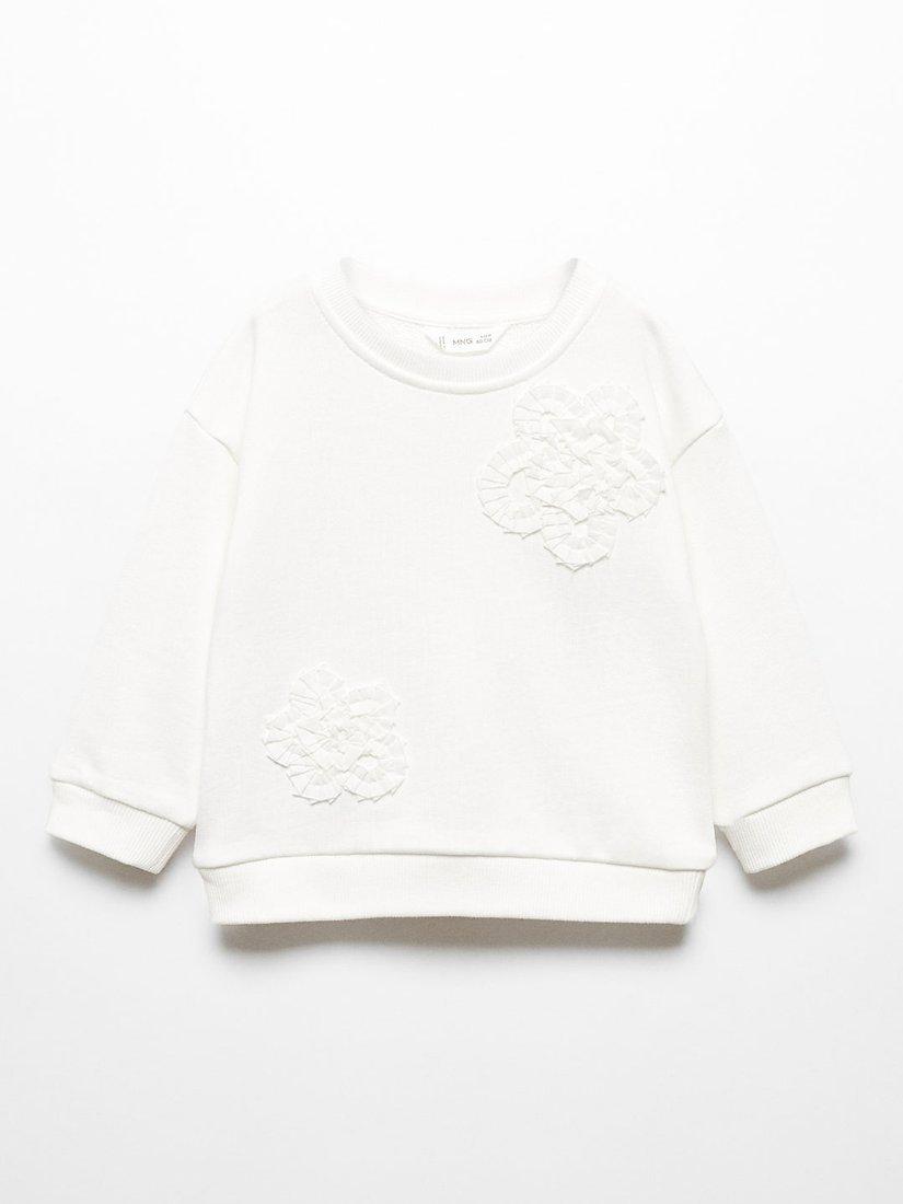 Mango Baby Rose Detail Sweatshirt, Natural White