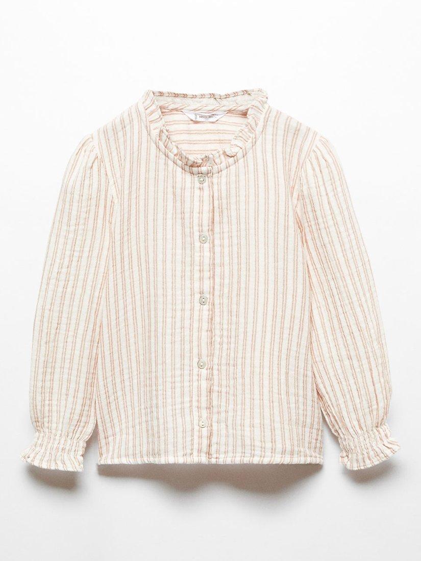 Mango Baby Vivian Stripe Print Blouse, Natural White