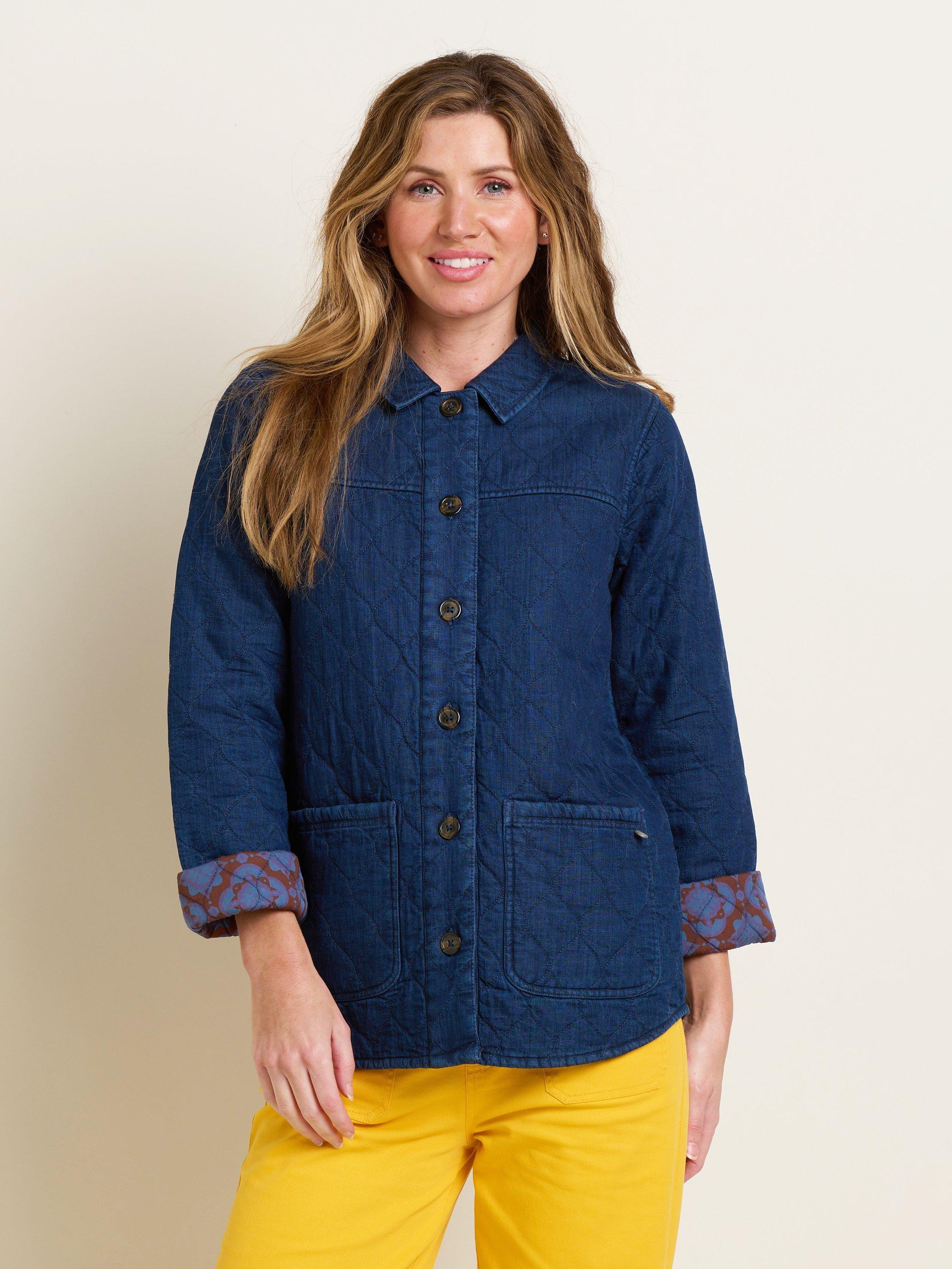 Brakeburn Bradford Quilted Denim Jacket, Blue