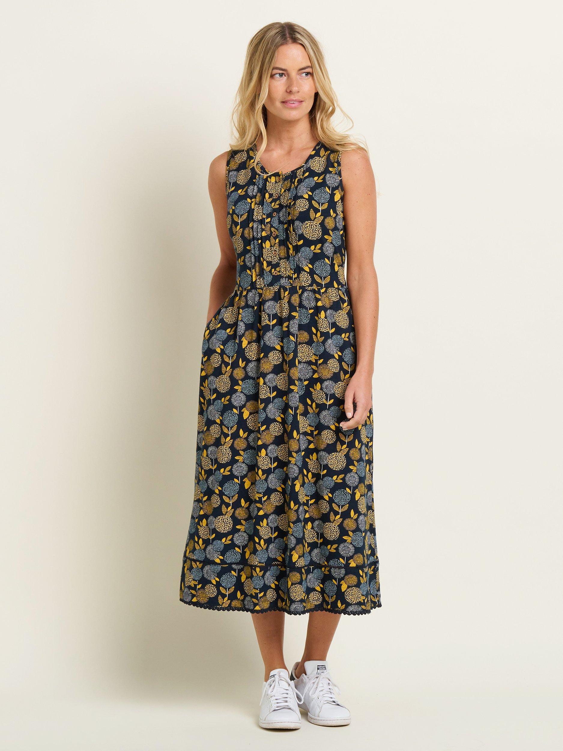Brakeburn Luna Sleeveless Midi Dress, Navy