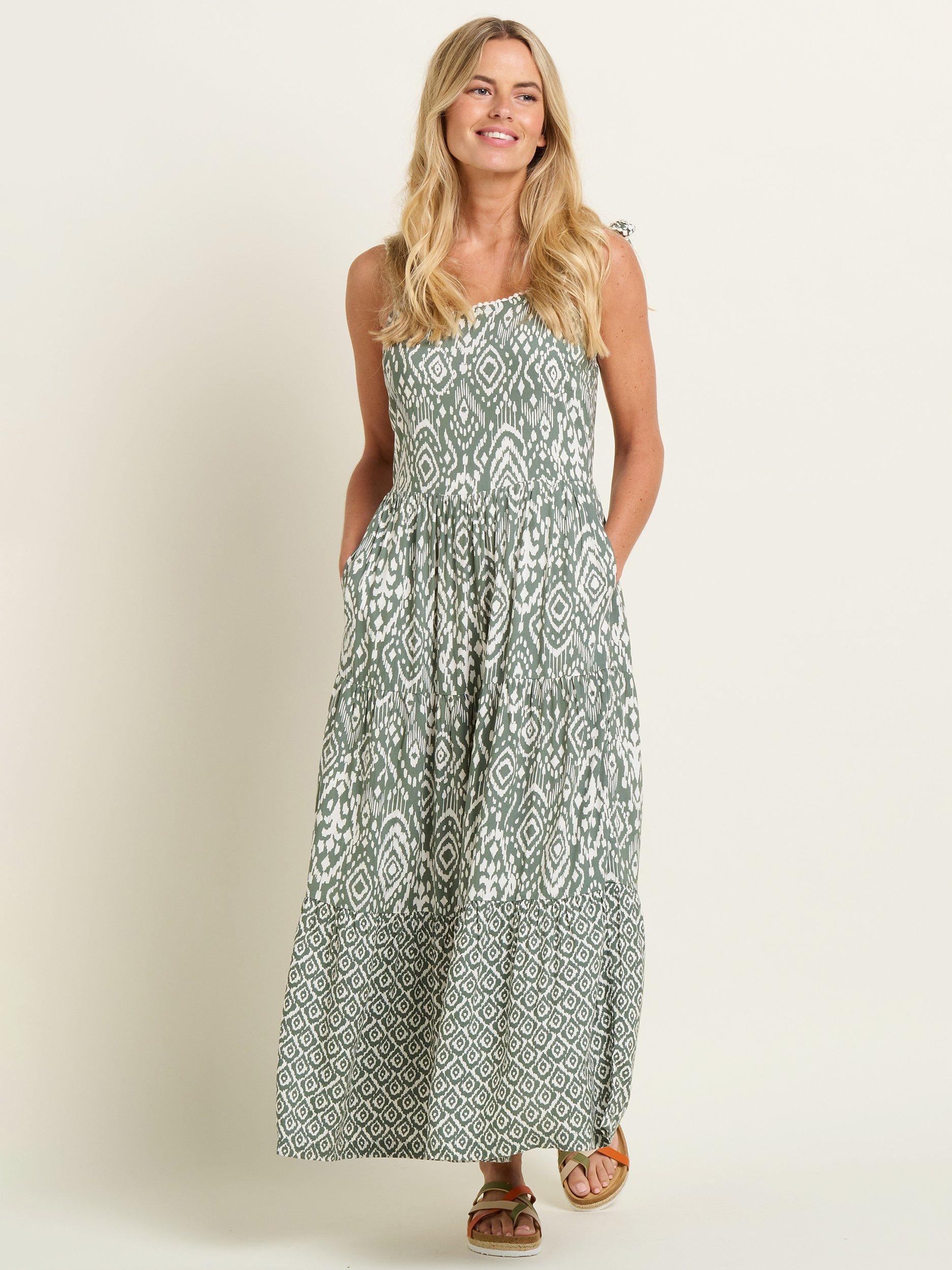 Brakeburn Orla Fit And Flare Maxi Dress, Green