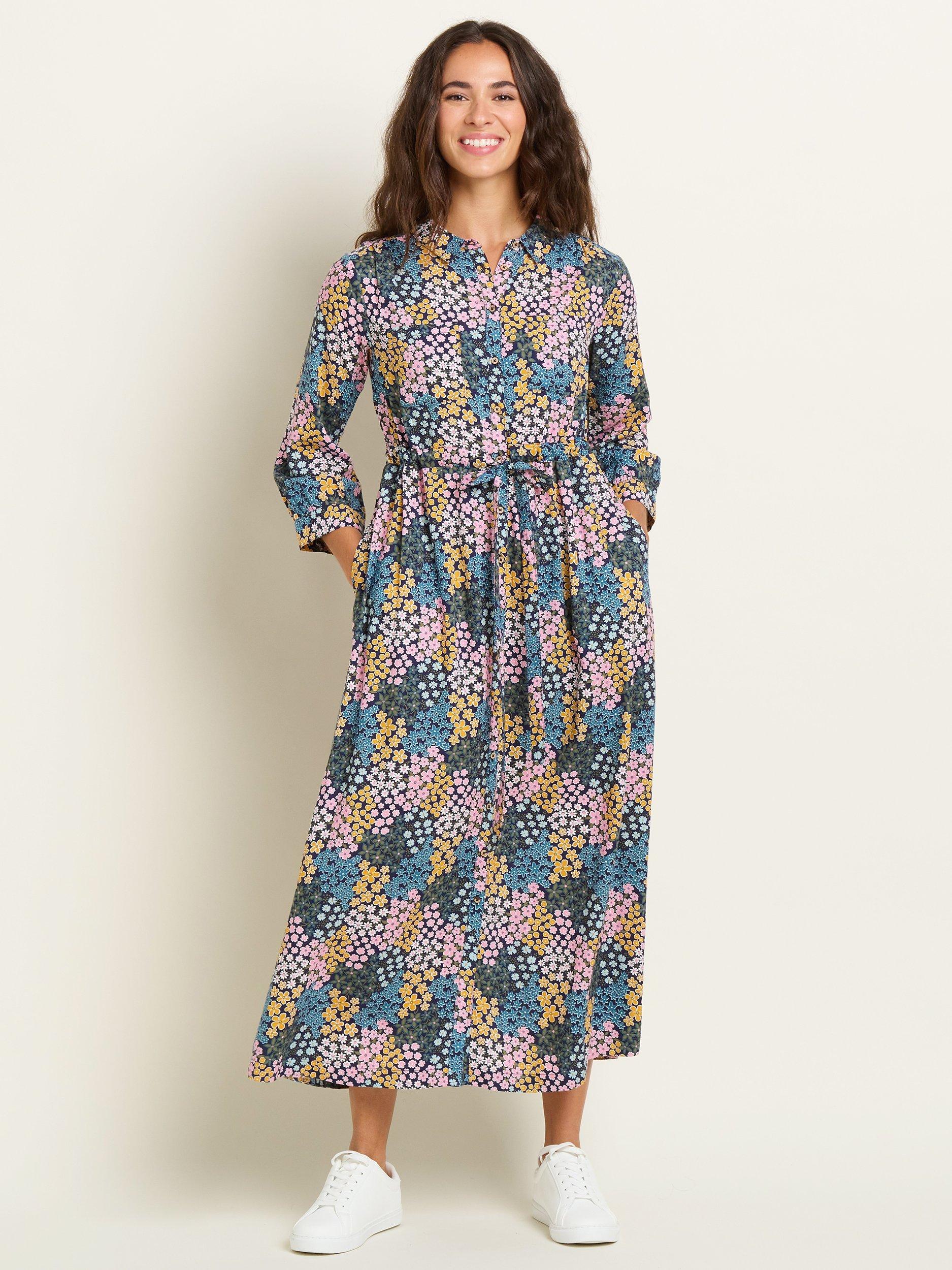 Product image 1 of 2, which shows Brakeburn Wildflower Meadow Shirt Dress, Multi, 20