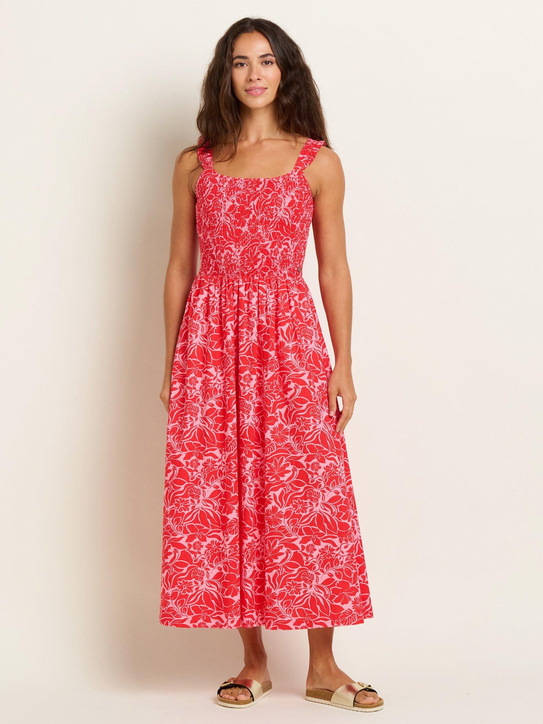 Brakeburn Josie Floral Print Maxi Dress, Red