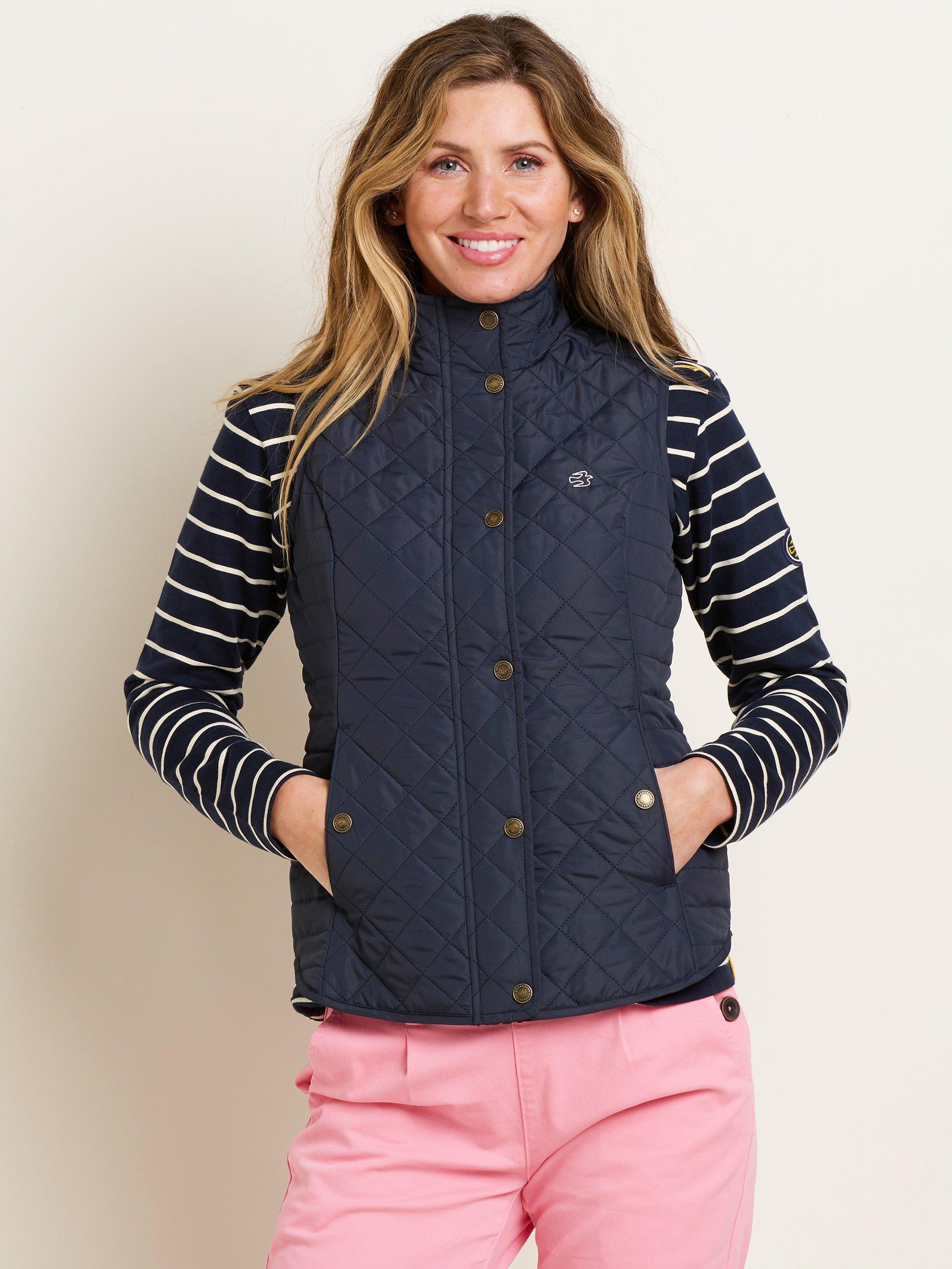 Product image 2 of 5, which shows Brakeburn Classic Quilted Gilet, Navy, 12