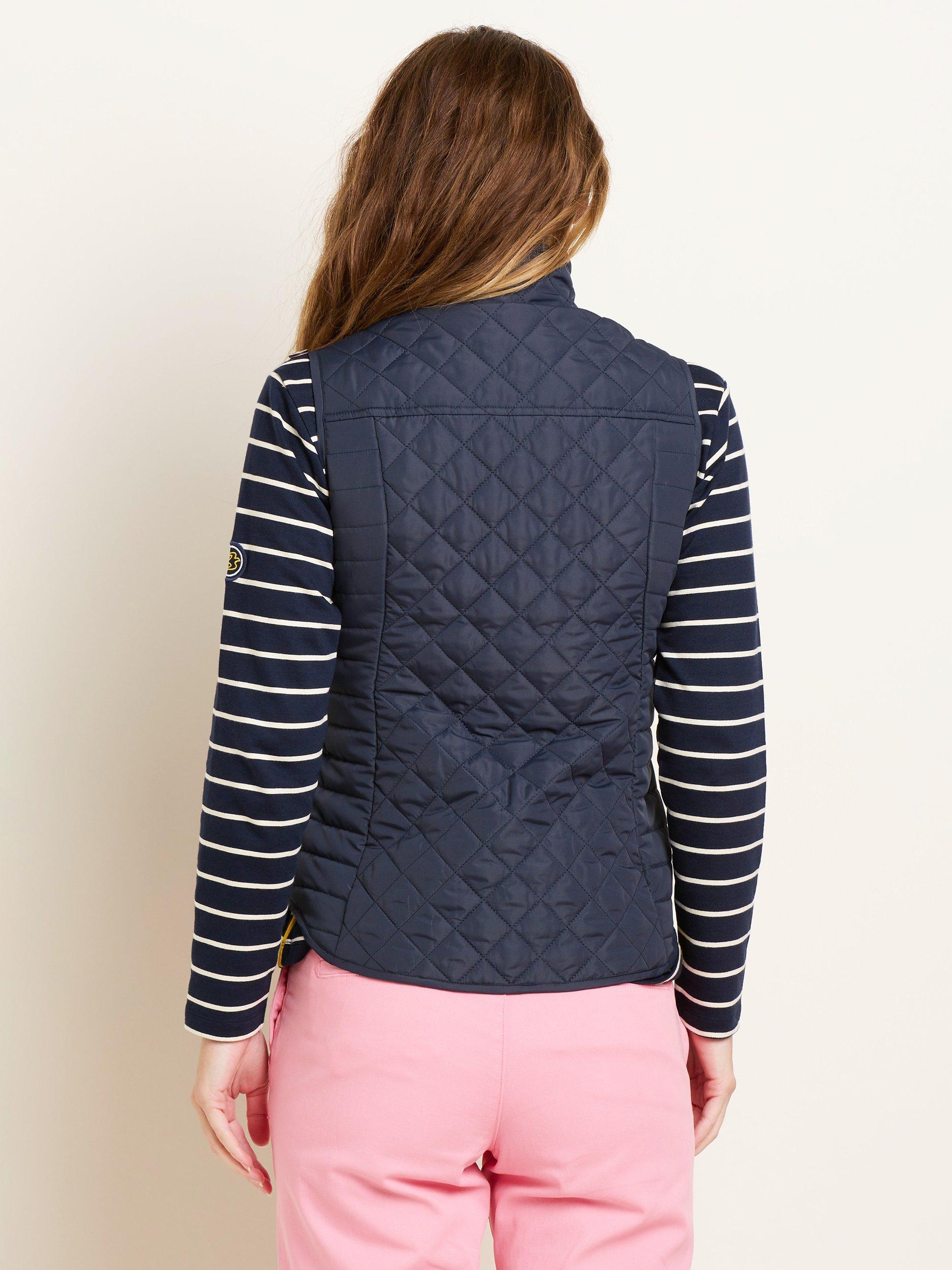 Product image 3 of 5, which shows Brakeburn Classic Quilted Gilet, Navy, 12