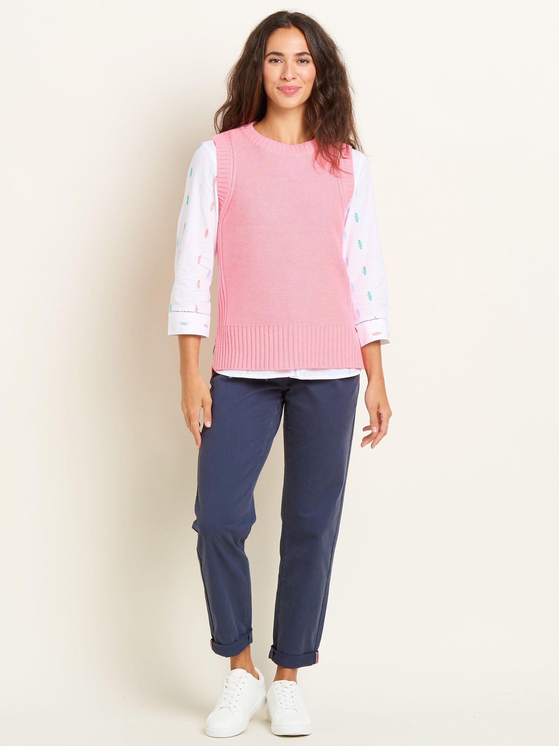Product image 4 of 5, which shows Brakeburn Dip Hem Knitted Vest, Pink, 8