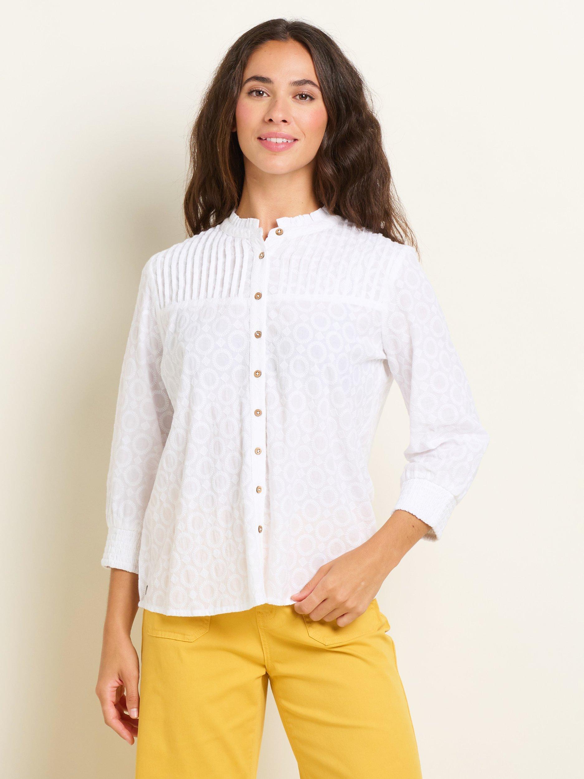 Product image 1 of 5, which shows Brakeburn Maisie Embroidered Blouse, White, 10