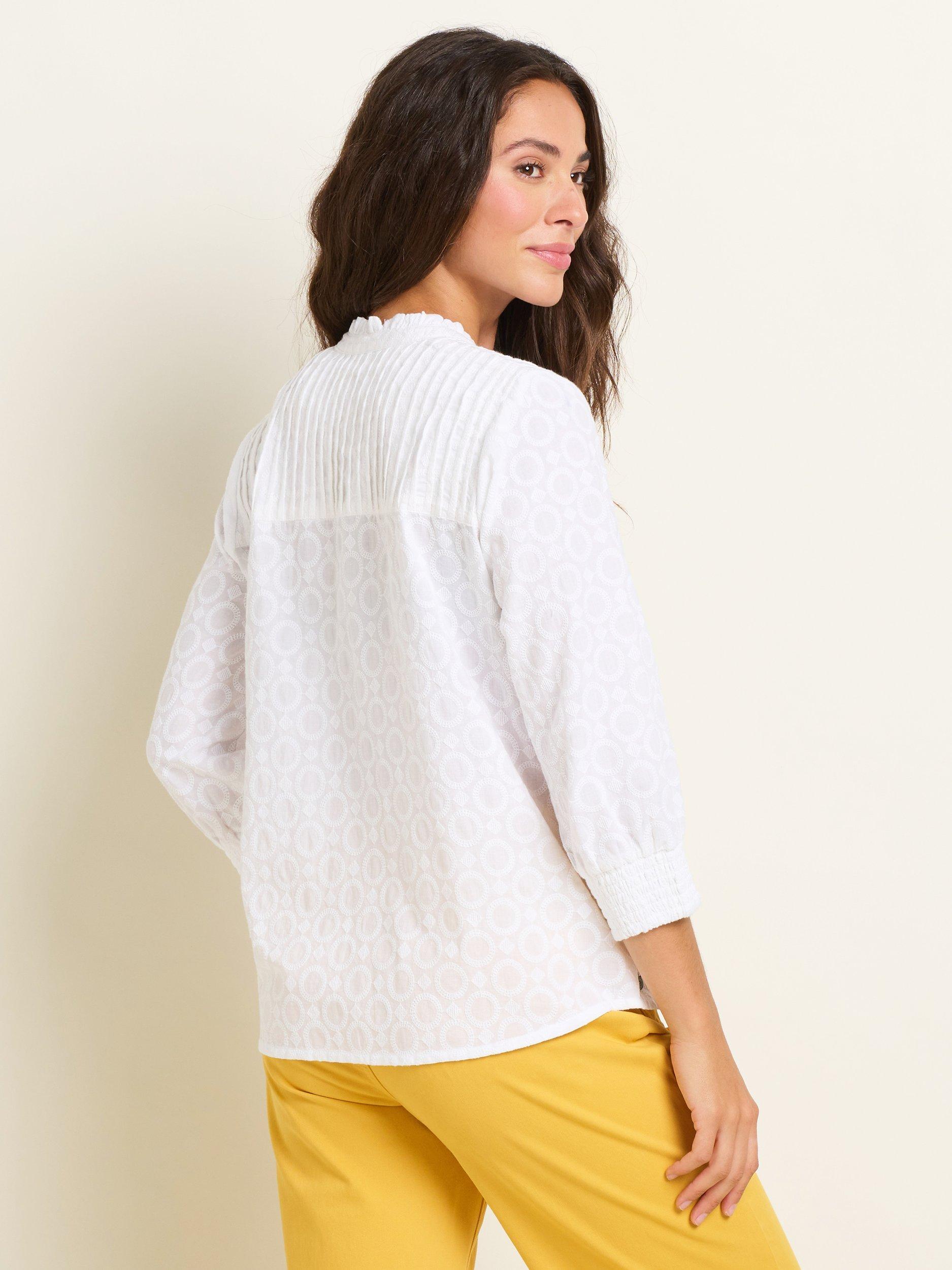 Product image 2 of 5, which shows Brakeburn Maisie Embroidered Blouse, White, 10