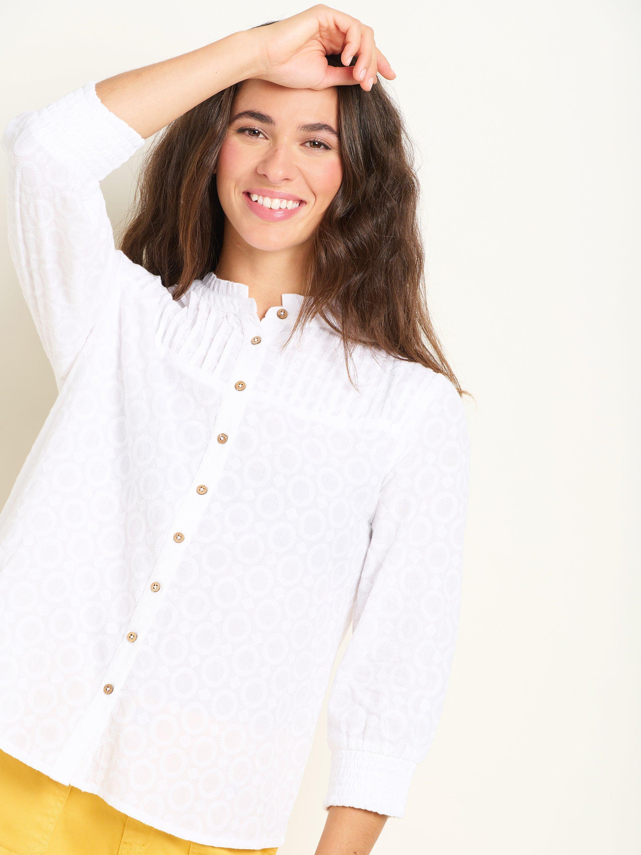 Product image 5 of 5, which shows Brakeburn Maisie Embroidered Blouse, White, 10