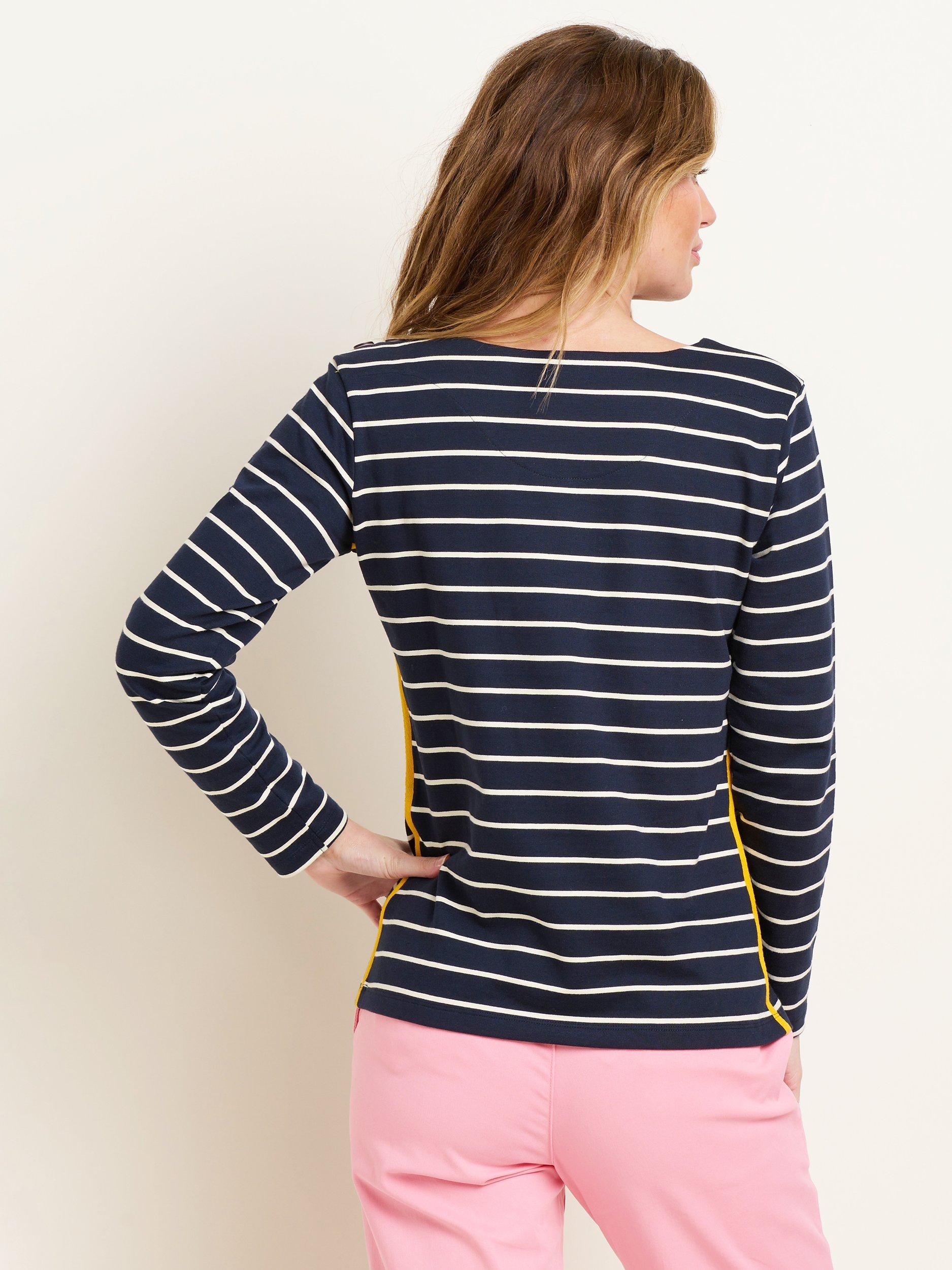 Product image 2 of 4, which shows Brakeburn Bella Stripe Crew Neck Sweatshirt, Navy, 12