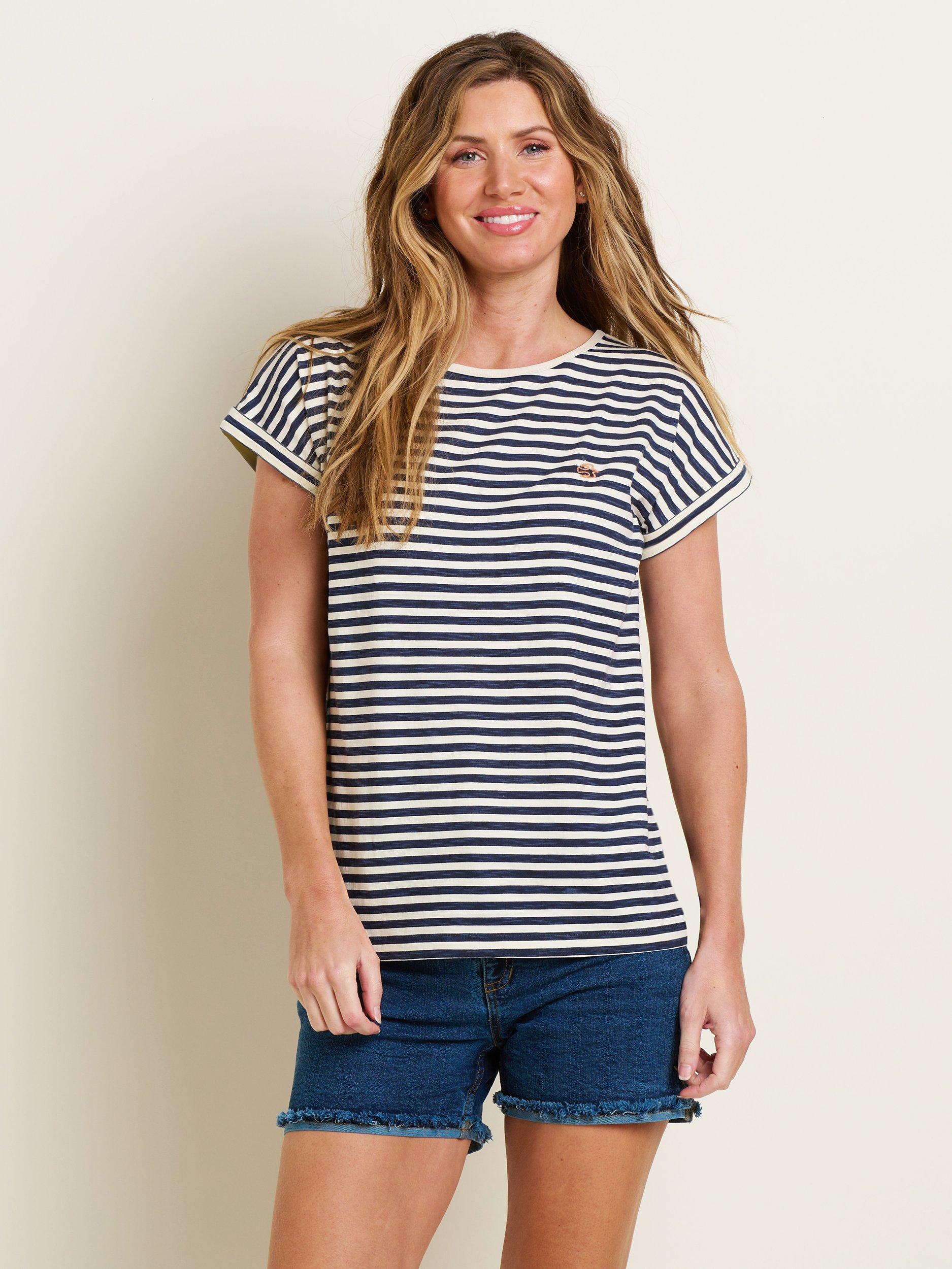 Brakeburn Parker Stripe T-Shirt, Navy