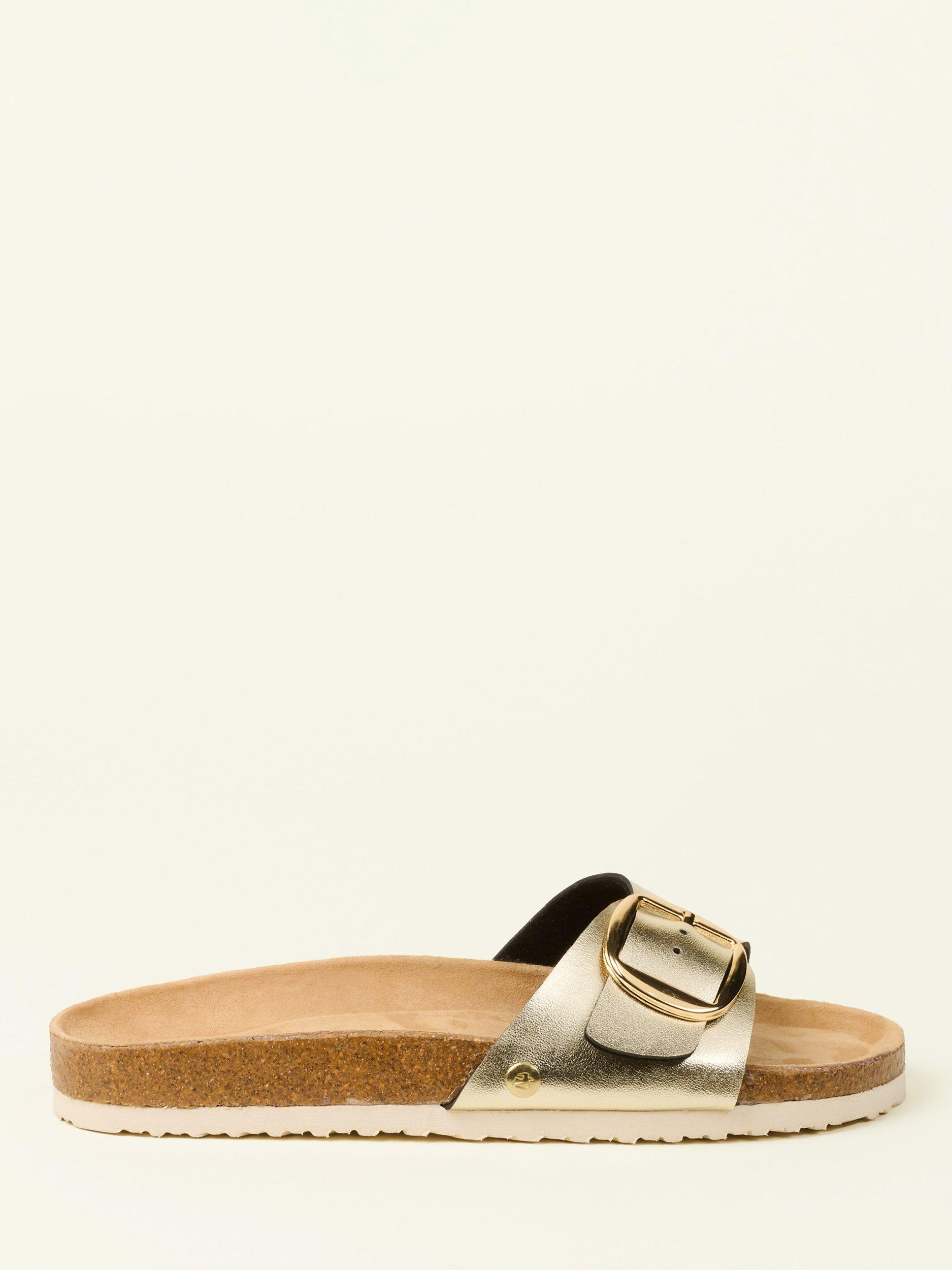 Brakeburn Buckle Strap Sandals, Gold