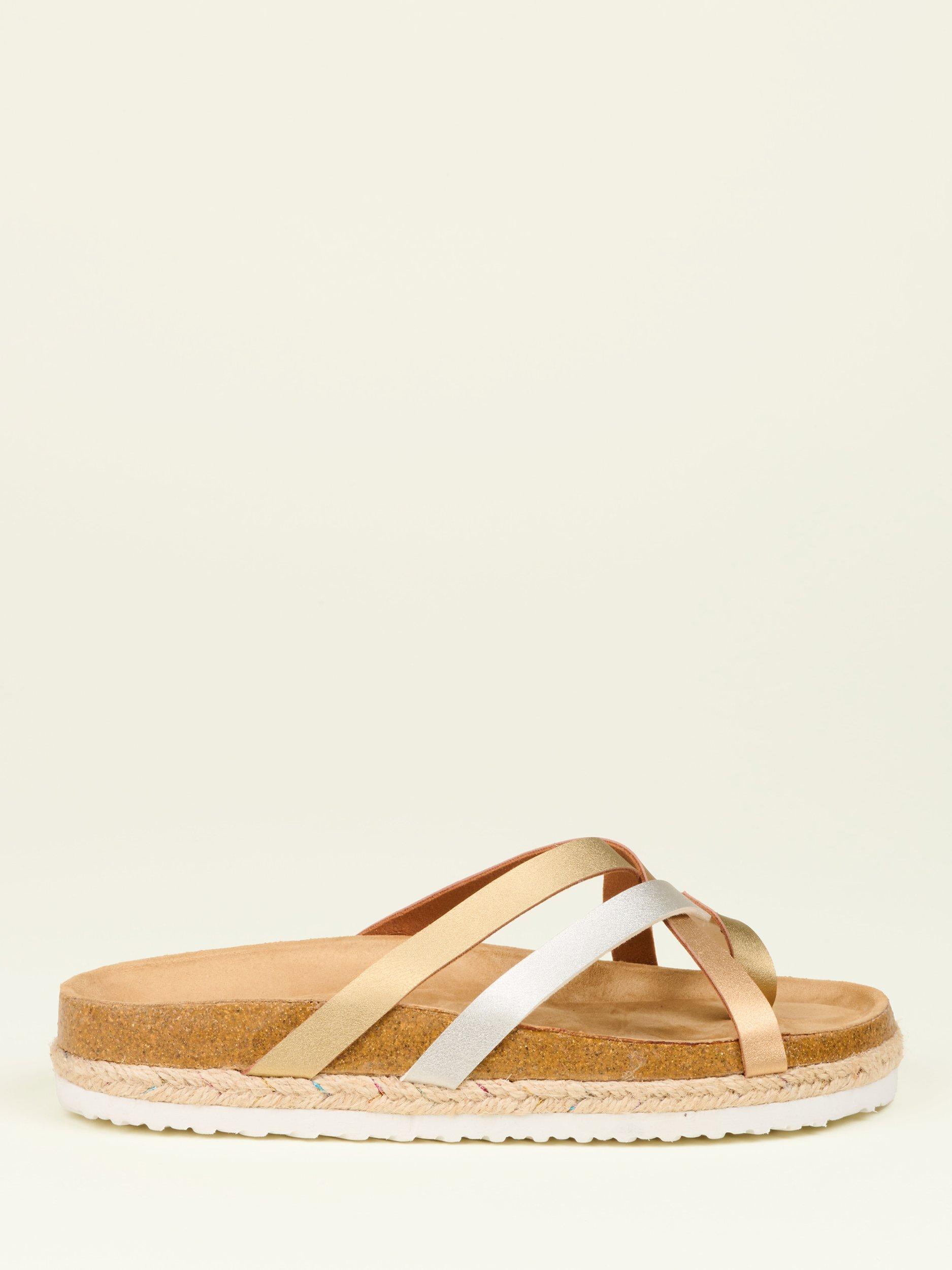Brakeburn Metallic Multi Strap Sandals, Multi