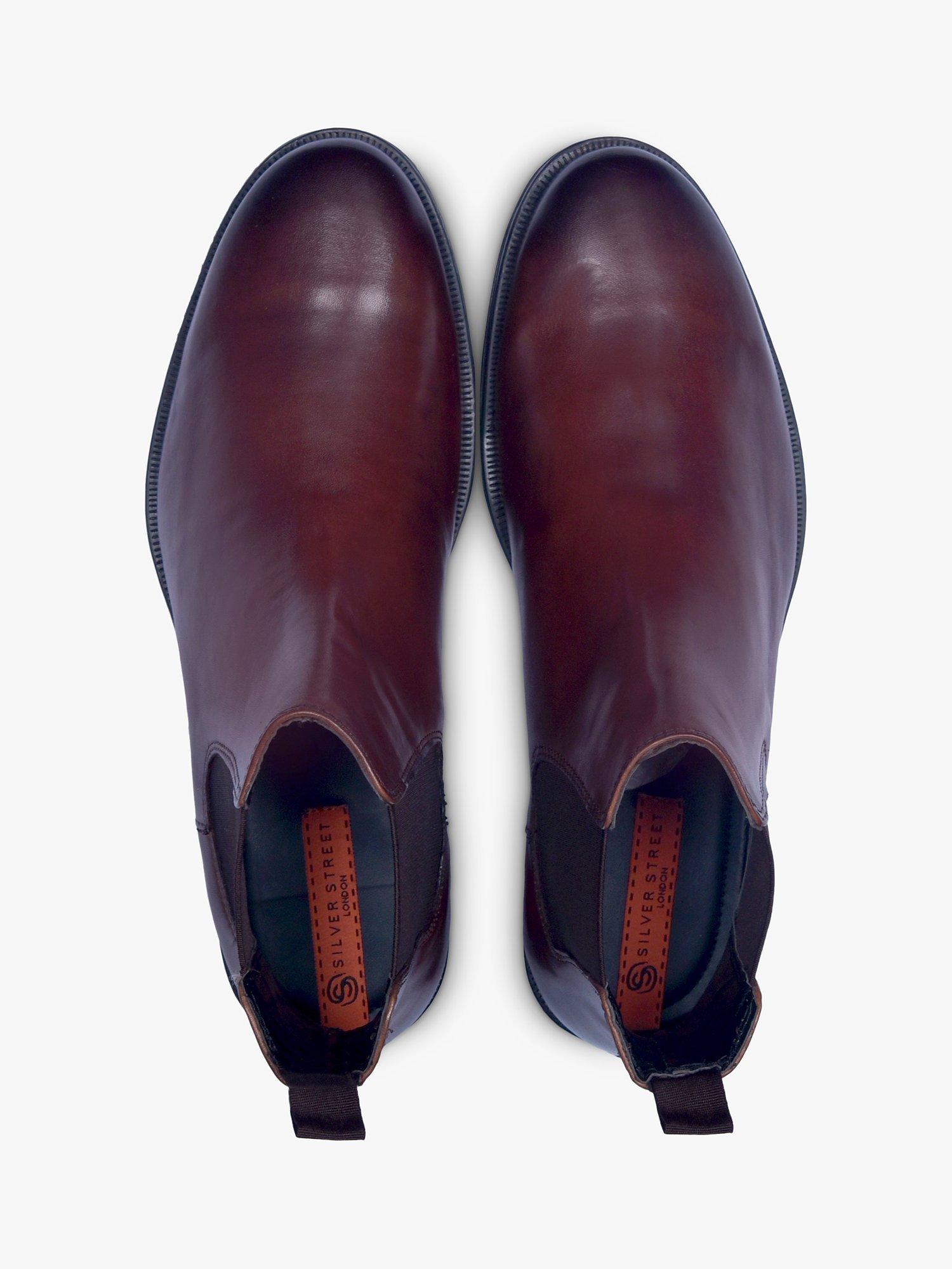 Silver Street London Islington Leather Chelsea Boots, Brown, 11