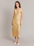 Ghost Palm Bias Cut Satin Slip Dress