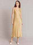 Ghost Palm Bias Cut Satin Slip Dress