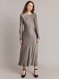 Ghost Mari Long Sleeve Dress, Silver