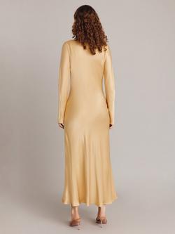 Ghost Emily Cowl Neck Bias Cut Satin Maxi Dress - view 2, Yellow