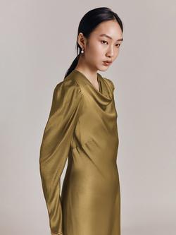 Ghost Frankie Cowl Neck Maxi Dress, Olive