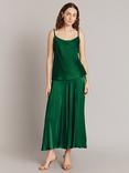 Ghost Poppy Satin Maxi Skirt, Green