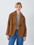 John Lewis ANYDAY Relaxed Cuff City Coat, Camel