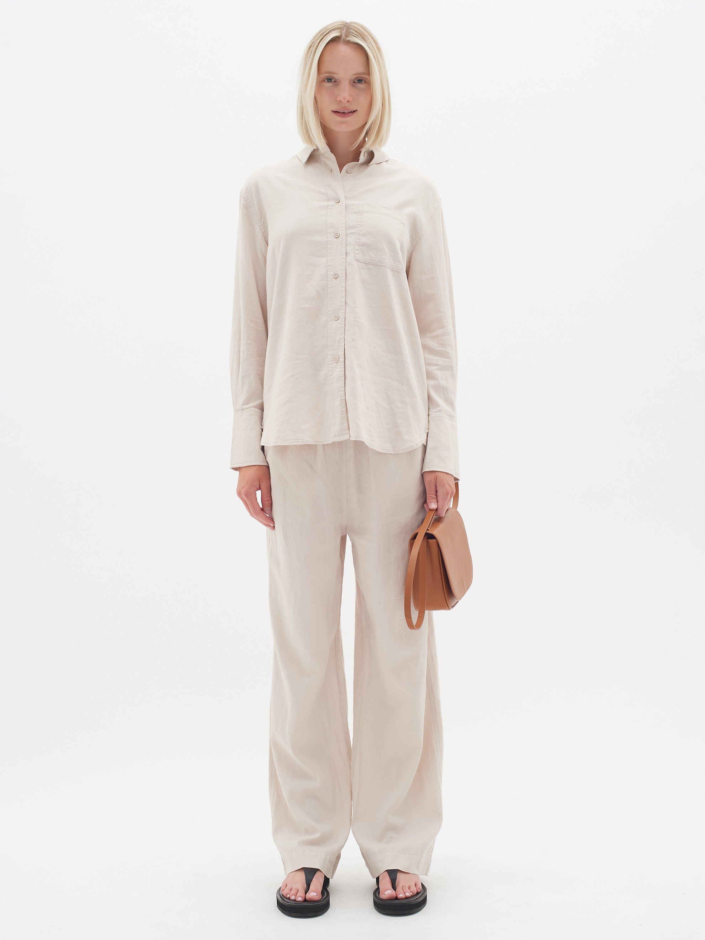 InWear Amos Linen Wide Leg Trousers, Haze