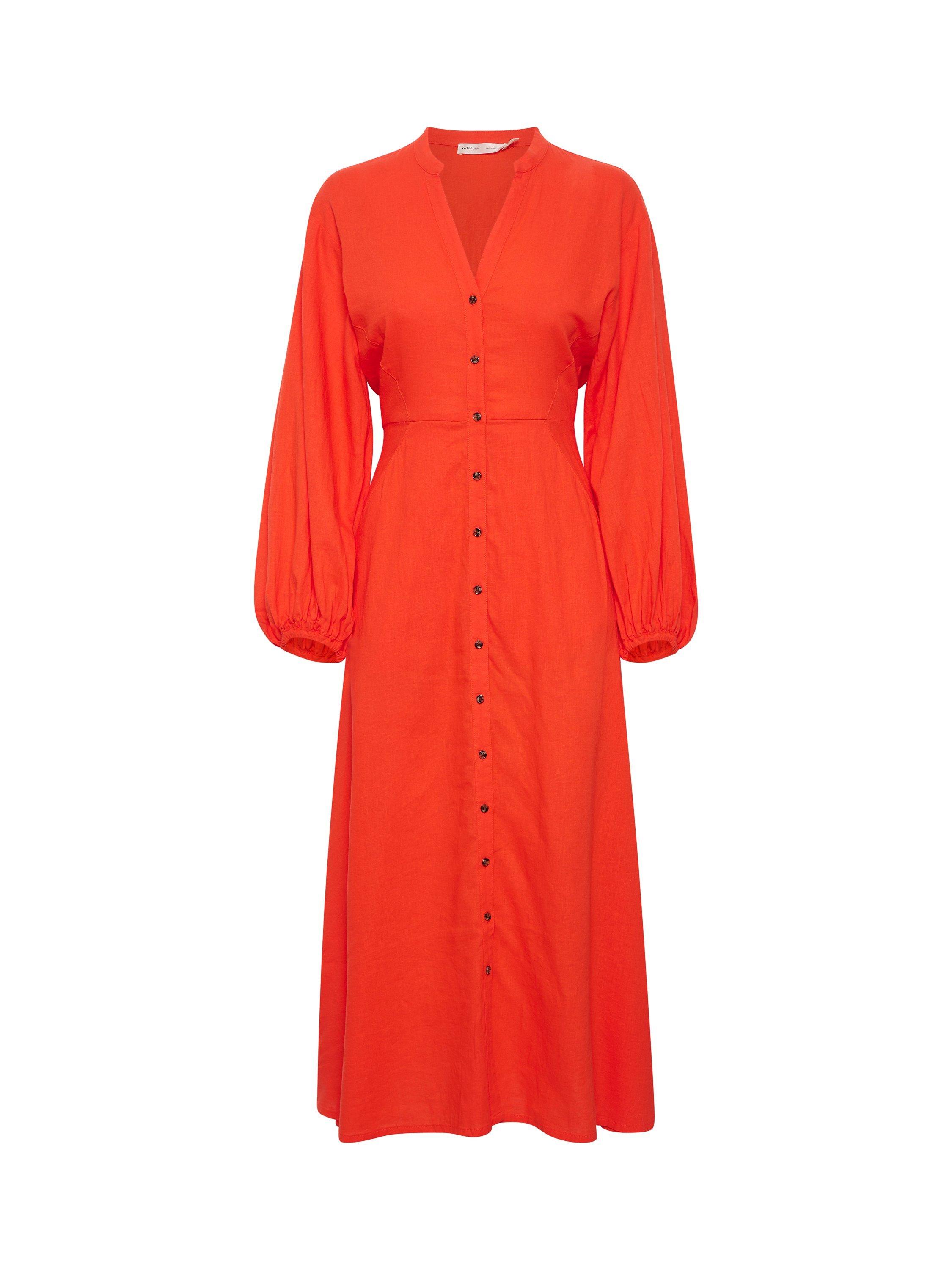 Product image 1 of 2, which shows InWear Pattie Cropped Sleeve Midi Dress, Cherry Tomato, 12