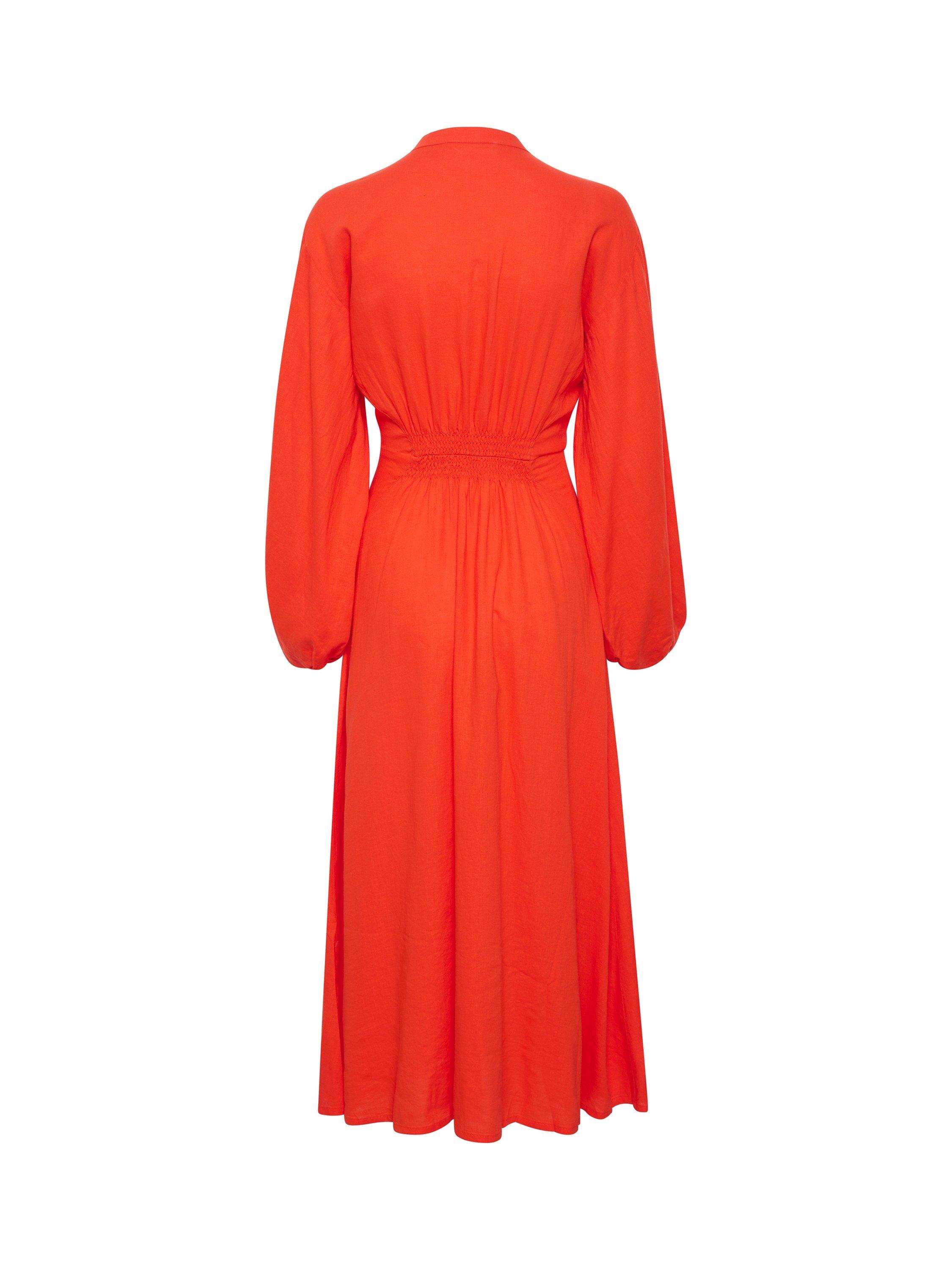Product image 2 of 2, which shows InWear Pattie Cropped Sleeve Midi Dress, Cherry Tomato, 12