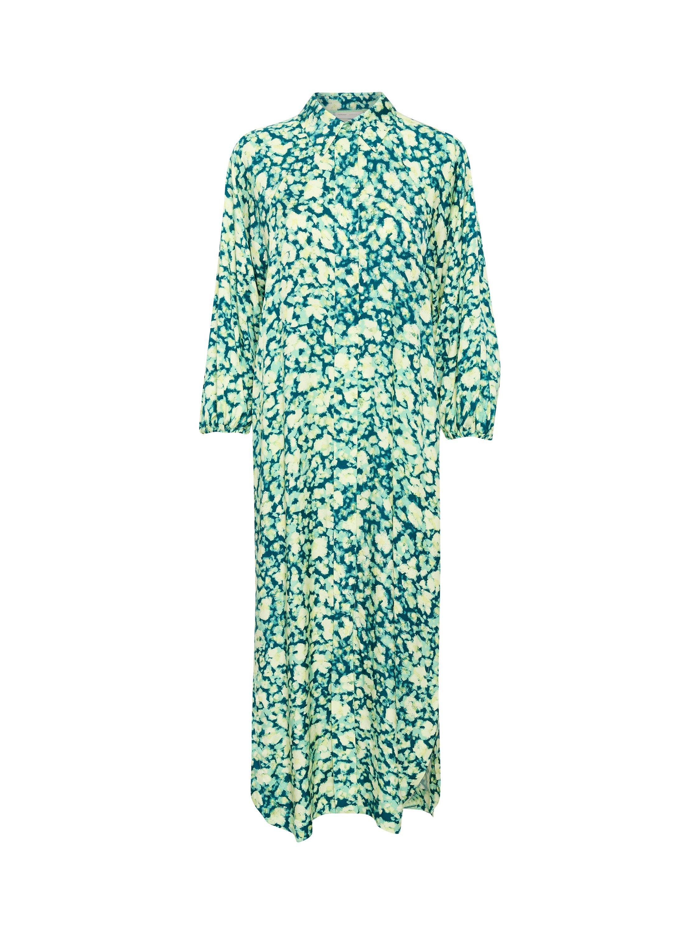 Product image 7 of 9, which shows InWear Hazel Shirt Midi Dress, Green Painted Flower, 8