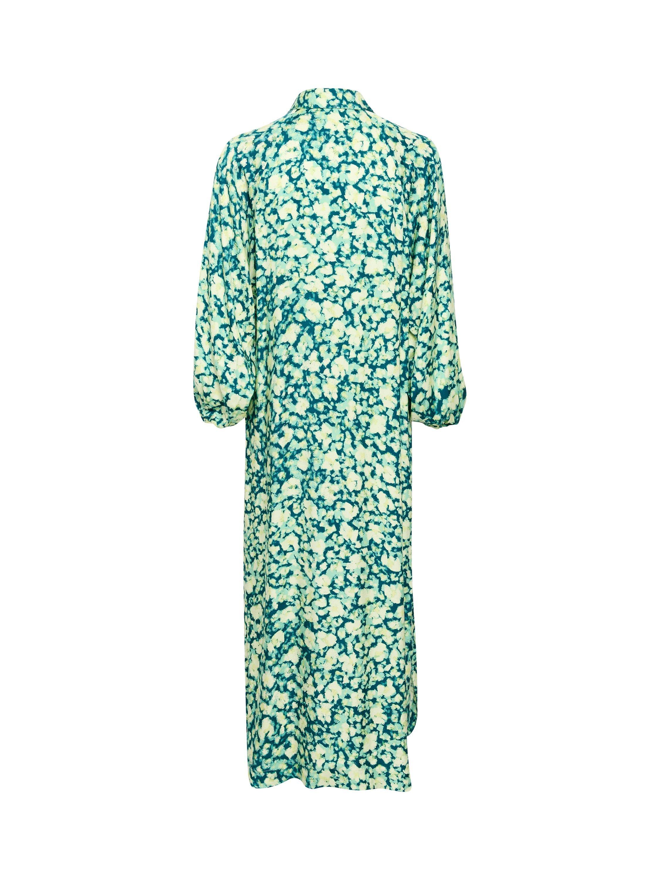 Product image 8 of 9, which shows InWear Hazel Shirt Midi Dress, Green Painted Flower, 8