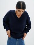 InWear Foster V-Neck Cotton Jumper, Marine Blue