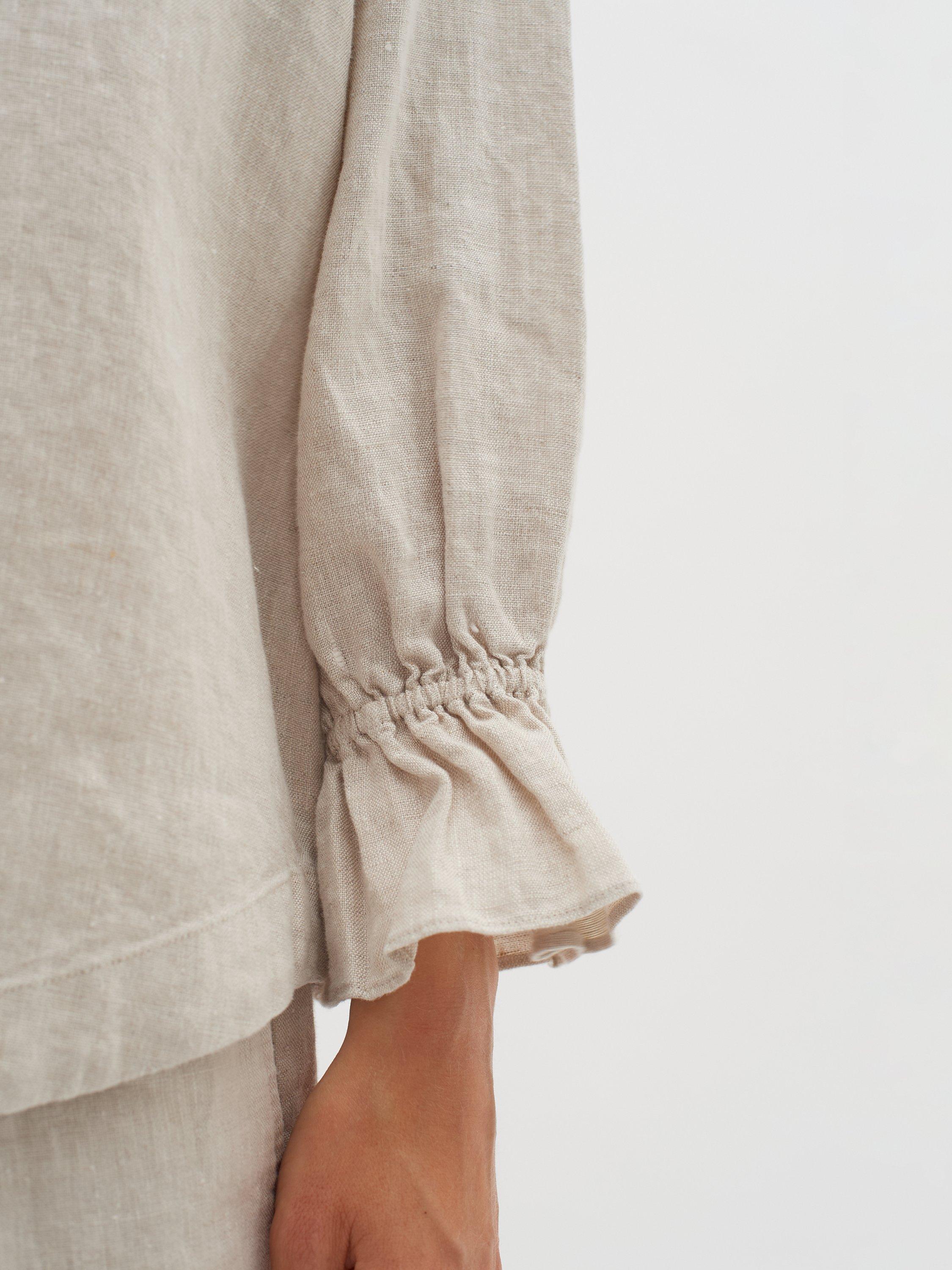 Product image 4 of 9, which shows InWear Peg Linen 3/4 Sleeve Loose Top, Haze Melange, 10