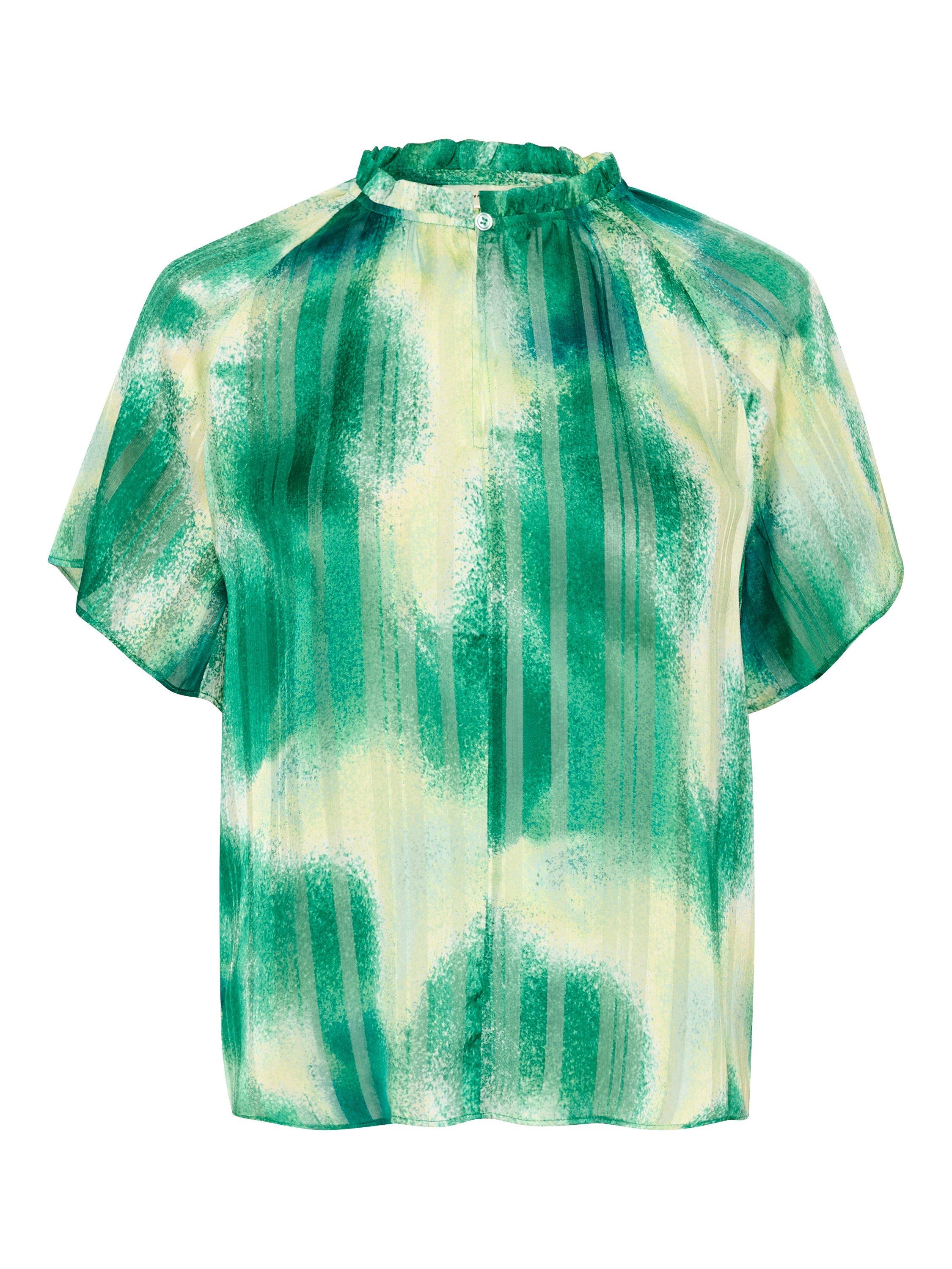 InWear Himari Short Sleeve Top, Green Art Splash
