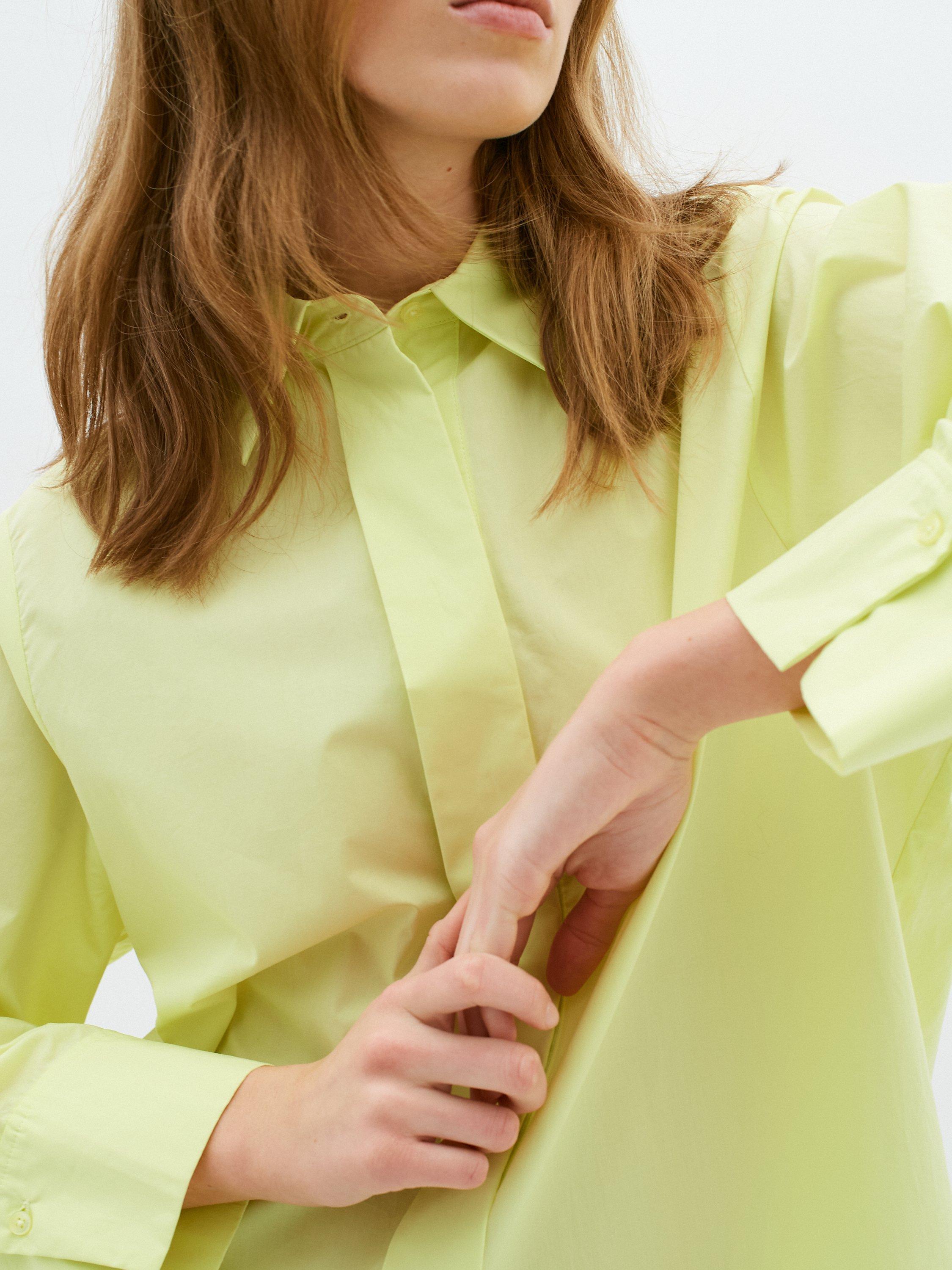 Product image 5 of 7, which shows InWear Helve Cropped Sleeve Loose Fit Shirt, Lime Sorbet, 12