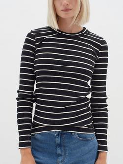 InWear Dagna Stripe Top, Black/Whisper, Black/Whisper