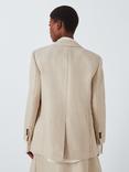 Theory Boxy Double Breasted Linen Blazer, Straw