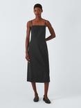 Theory Strappy Linen Blend Midi Dress, Black