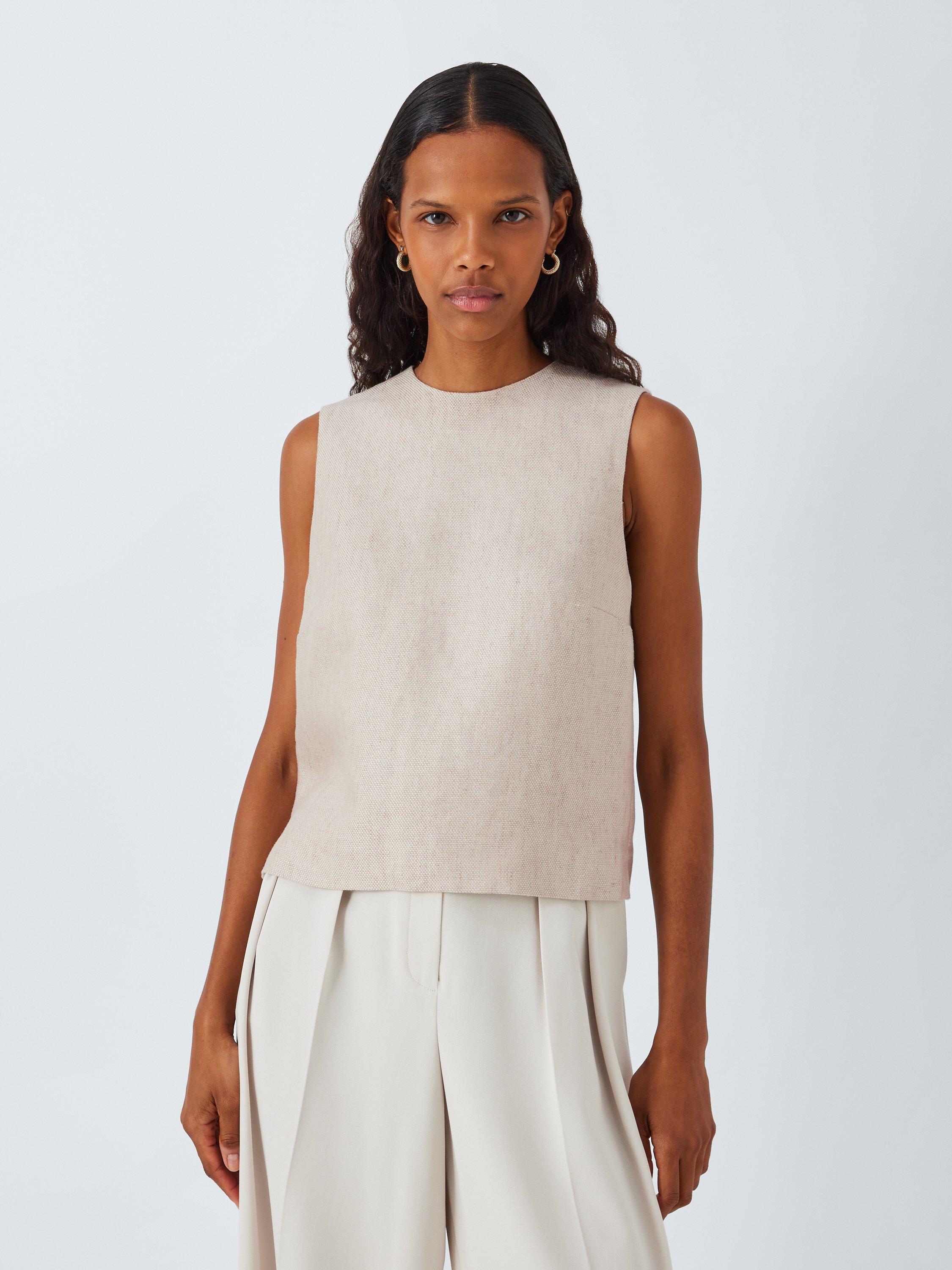 Theory best NWT Sleeveless Linen-Blend Shell