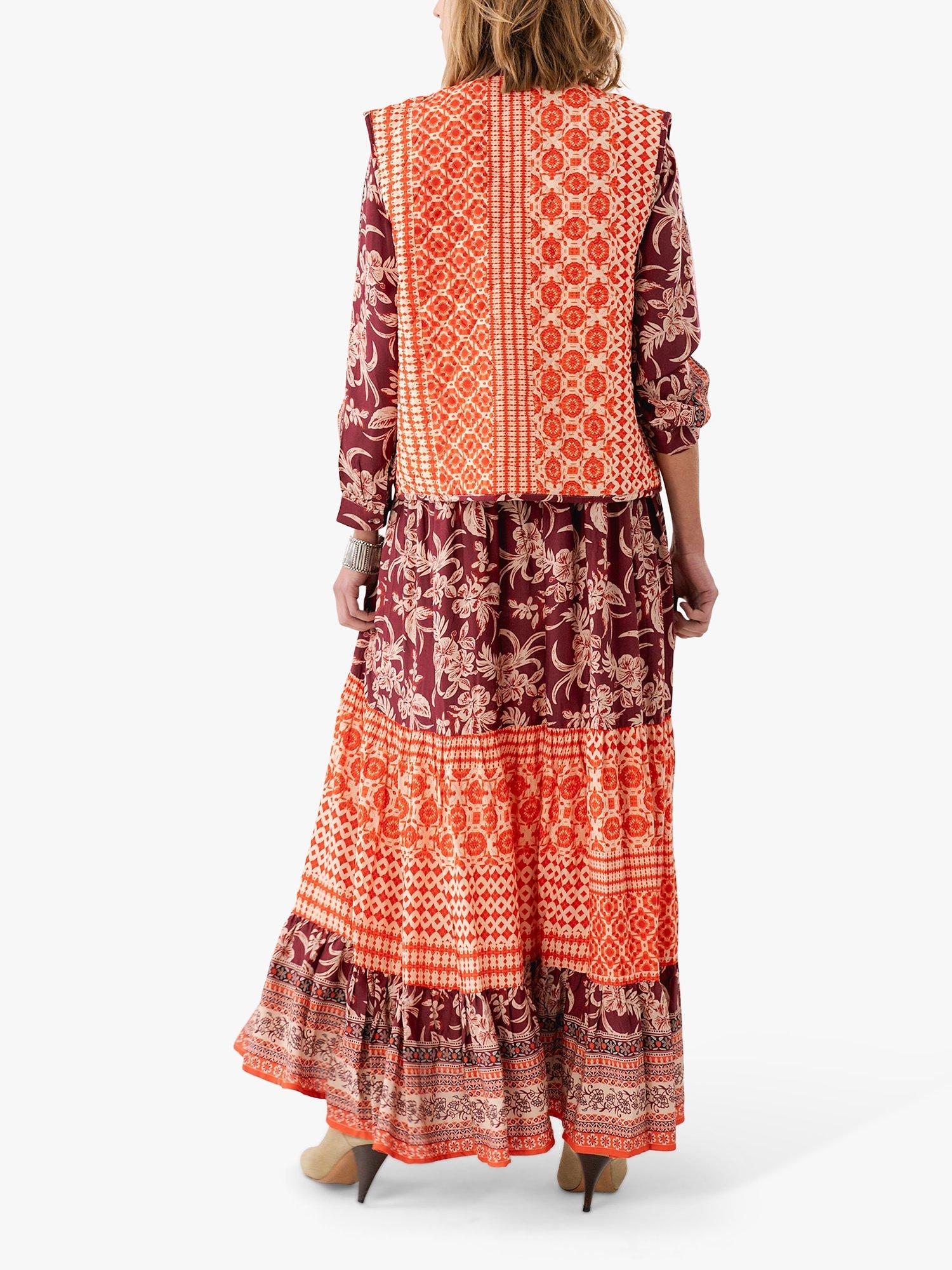 Lollys Laundry Nee Long Sleeve Maxi Dress, Red/Multi, XS