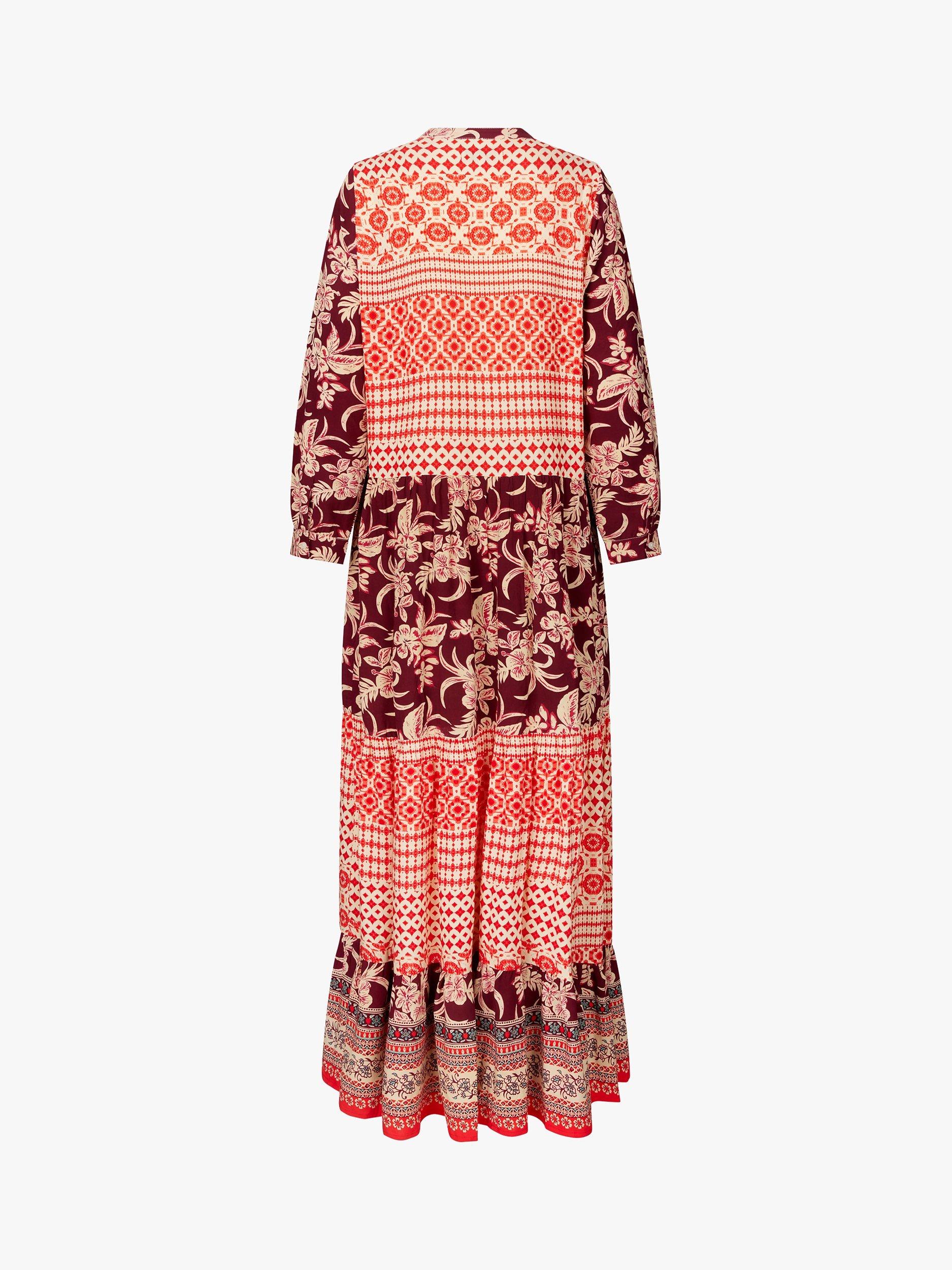 Lollys Laundry Nee Long Sleeve Maxi Dress, Red/Multi, XS