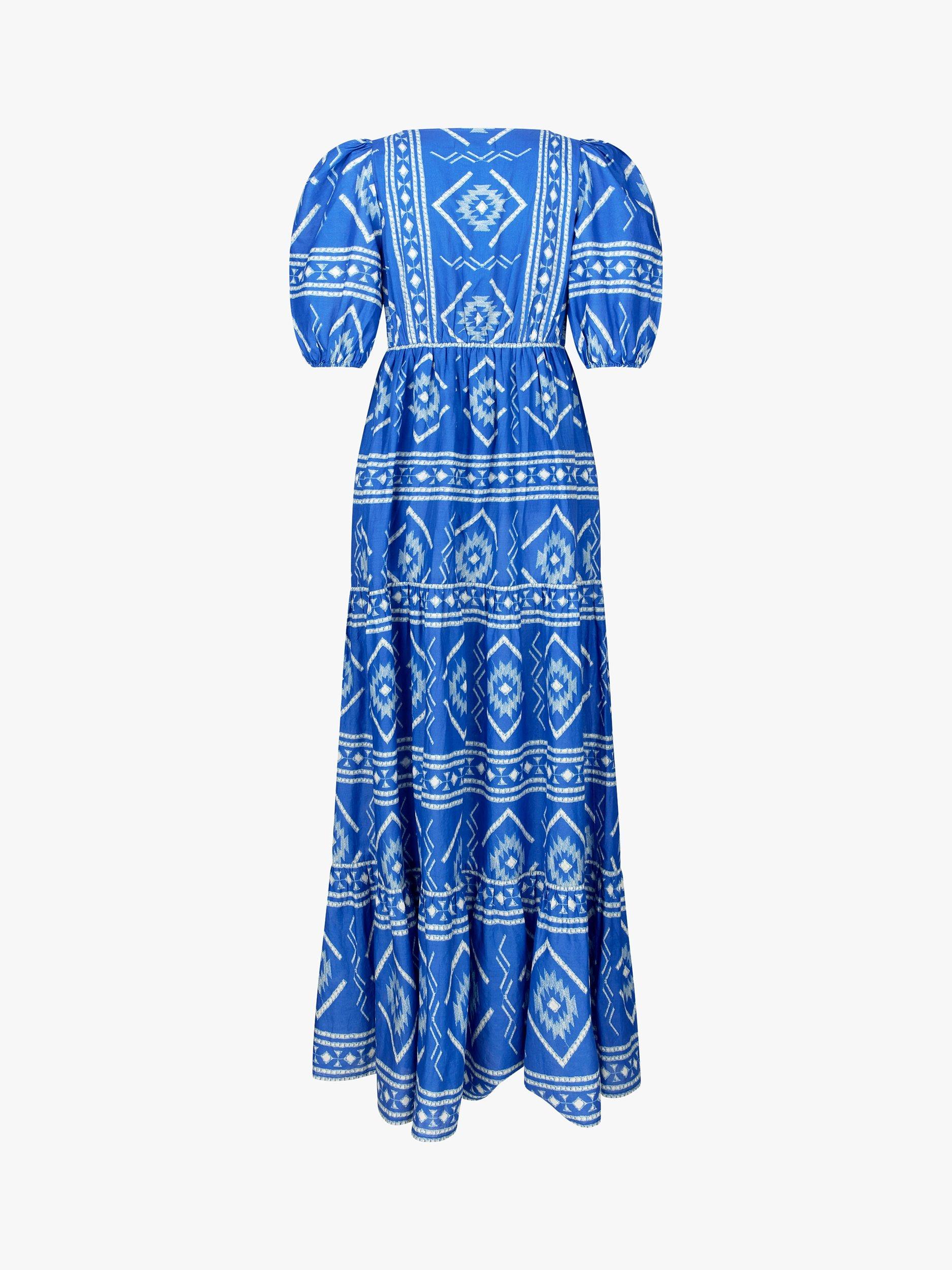 Product image 5 of 5, which shows Lollys Laundry Gambo Abstract Print Maxi Dress, Blue/White, XS