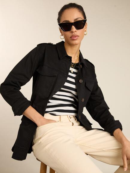 Baukjen Drake Organic Cotton Utility Jacket, Caviar Black