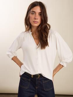 Baukjen Annie Ruffle Blouse, Pure White, Pure White