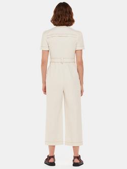 Whistles Petite Alana Denim Jumpsuit, Ivory - view 2, Ivory