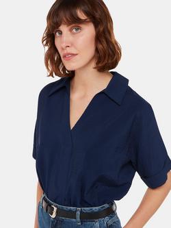 Whistles Sasha Relaxed Shirt, Navy, Navy