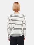 Whistles Stripe Cotton Crew Neck Top, Ivory/Multi